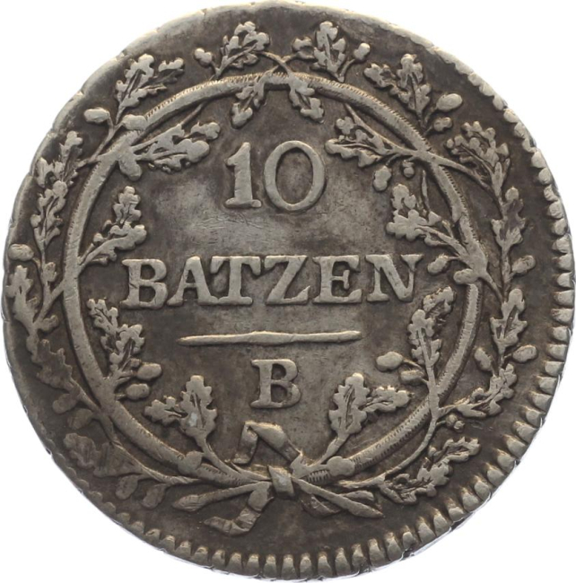 Helvetische Republik 10 Batzen 1801 B